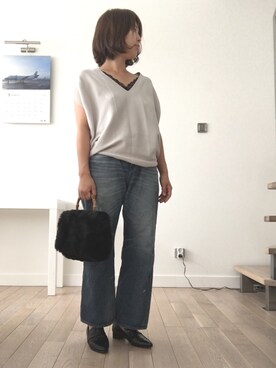 「Ameri（アメリ）のアイテム（その他シューズ）」を使った、mochiiiikoさん（レディース・158cm）の秋コーディネート