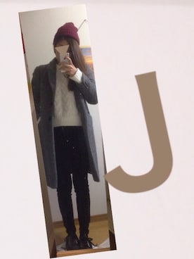 「OZOC（オゾック）のアイテム（ジャケット/アウター）」を使った、juuunさん（レディース・158cm）の冬コーディネート