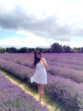「JUICY COUTURE（ジューシークチュール）のJuicy Couture Punched Eyelet Dress（ワンピース、ホワイト系）」を使った、么青erさん（レディース・173cm）の春コーディネート