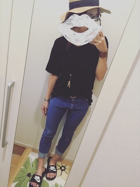 「NIKE(ナイキ)のアイテム(サンダル)」を使った、みんちゃんさん(レディース・145cm)の夏コーディネート