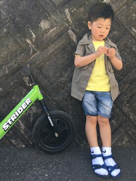 「SURPLUS（サープラス）のアイテム」を使った、◡̈⃝Kanatan◡̈⃝さん（キッズ・100cm）の春コーディネート