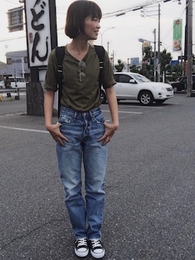 「コンバンース」｜akaneさん（レディース・163cm）の夏コーディネート
