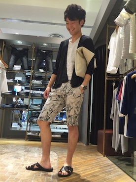 「アイテム（クラッチバッグ）」を使った、shimadaさん（メンズ・175cm）の春コーディネート