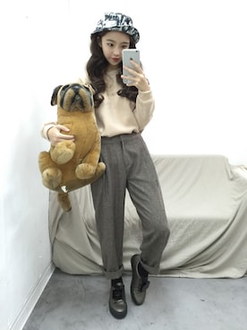 「ワイドシルエット」｜「アイテム（パンツ）」を使った、mixxmixさん（レディース・159cm）の春コーディネート