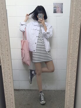 「mixxmixのアイテム（ジャケット/アウター）」を使った、mixxmixさん（レディース・159cm）の春コーディネート