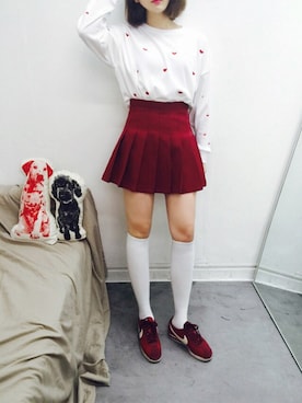「赤いスカート」｜mixxmixさん（レディース・159cm）の春コーディネート