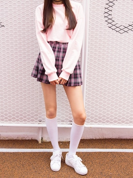 「アイテム（スウェット、ピンク系）」を使った、mixxmixさん（レディース・159cm）の秋コーディネート