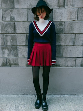 「hat」｜「アイテム（帽子）」を使った、mixxmixさん（レディース・159cm）の秋コーディネート