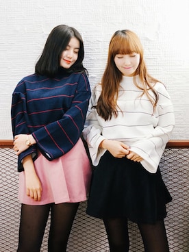 「ラウンドネック」｜mixxmixさん（レディース・159cm）の冬コーディネート