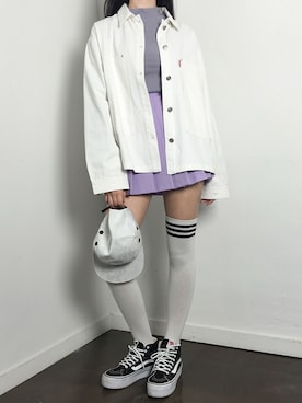 「アイテム（カバーオール）」を使った、mixxmixさん（レディース・159cm）の秋コーディネート