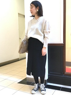 「ivory court（アイボリーコート）のアイテム（ショルダーバッグ）」を使った、NAKAさん（レディース・154cm）の冬コーディネート