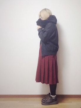 「邦ロック」｜も な かさん（レディース・160cm・10代）の冬コーディネート