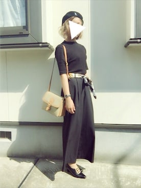 「CELINE」｜「アイテム（ハンチング/ベレー帽）」を使った、saki.さん（レディース・161cm）の夏コーディネート