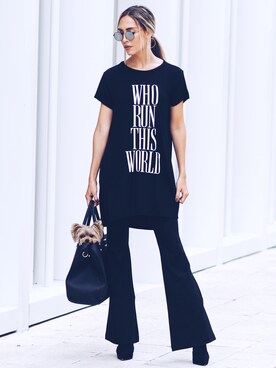 「working style」｜「アイテム（ブーティ）」を使った、Carolina Lindoさん（レディース・170cm）の秋コーディネート