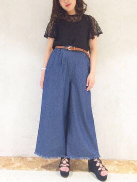 「切りっぱなし」｜「アイテム（サンダル）」を使った、y u m iさん（レディース・156cm）の春コーディネート