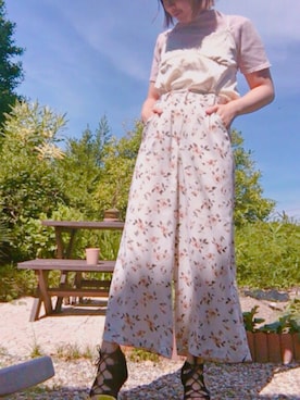 「レースアップシューズ」｜「アイテム（アンサンブル）」を使った、y u m iさん（レディース・156cm）の夏コーディネート