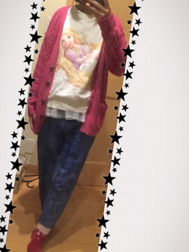 「チドリ柄」｜「アイテム（スウェット）」を使った、川様さん（レディース・164cm）の冬コーディネート
