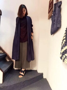「45R（フォーティファイブアール）のアイテム（カバーオール）」を使った、Bee_Bさん（レディース・162cm）の秋コーディネート