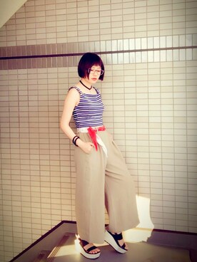 「アイテム（バングル/リストバンド）」を使った、Risanyun:さん（レディース・152cm・20代）の夏コーディネート