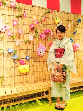 「アイテム（水着/着物・浴衣、レッド系）」を使った、namicyo さん（レディース・147cm）の秋コーディネート