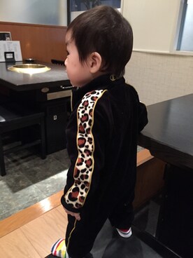 「Champion（チャンピオン）のアイテム（オールインワン・サロペット）」を使った、saamiさん（キッズ・70cm）の秋コーディネート