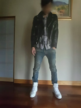 「Saint Laurent（サンローラン）のアイテム（ジャケット/アウター）」を使った、konfoxさん（メンズ・181cm）の秋コーディネート