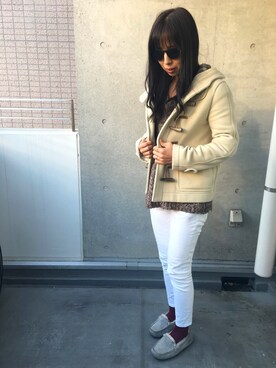 「Another Edition（アナザーエディション）のアイテム（ダッフルコート）」を使った、gongonさん（レディース・161cm）の冬コーディネート