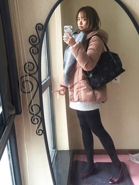 「COCO DEAL（ココディール）のアイテム（ダウンジャケット/コート）」を使った、seniorgirlさん（レディース・160cm）の冬コーディネート