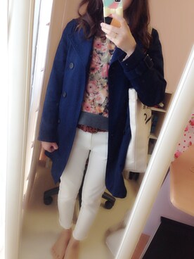 「JILL by JILL STUART（ジルバイジルスチュアート）のアイテム（スウェット、ピンク系）」を使った、ゆかさん（レディース・153cm）の春コーディネート