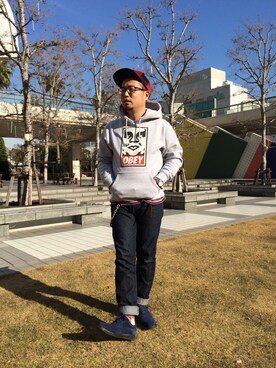 「靴下チラ見せ」｜「アイテム（財布/小物）」を使った、Yutoさん（メンズ・168cm）の冬コーディネート