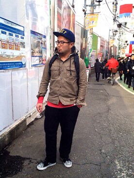 「OBEY」｜「アイテム（バックパック/リュック）」を使った、Yutoさん（メンズ・168cm）の冬コーディネート