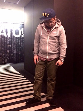 「OBEY」｜「アイテム（パーカー）」を使った、Yutoさん（メンズ・168cm）の冬コーディネート