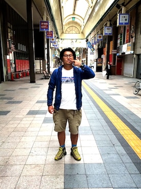 「northface」｜「アイテム（ナイロンジャケット）」を使った、Yutoさん（メンズ・168cm）の夏コーディネート