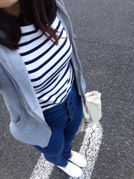 「ハイウエストデニム」｜ゆーきさん（レディース・157cm）の春コーディネート