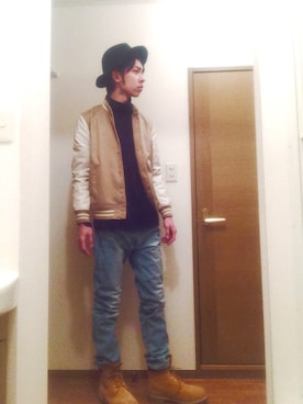 「アーバンリサーチ」｜「アイテム（スタジャン）」を使った、かずくんさん（メンズ・181cm）の春コーディネート