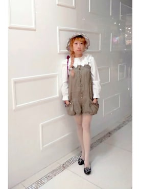「JILL STUART（ジルスチュアート）のアイテム（オールインワン・サロペット）」を使った、bibiさん（レディース・156cm）の秋コーディネート