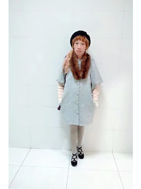 「Kaon（カオン）のアイテム（ジャケット/アウター）」を使った、bibiさん（レディース・156cm）の冬コーディネート