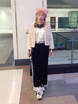 「BellyButton（ベリーボタン）のアイテム（その他シューズ）」を使った、bibiさん（レディース・156cm）の秋コーディネート