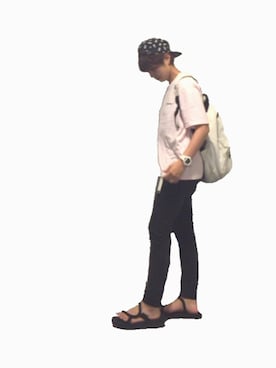 「7月WEAR夏のサンダル祭り」｜「アイテム（キャップ）」を使った、あお氏さん（レディース・159cm）の夏コーディネート