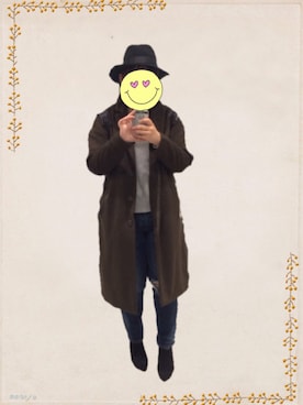 「YECCA VECCA（イェッカヴェッカ）のアイテム（チェスターコート）」を使った、ひーちょんさん（レディース・156cm）の秋コーディネート