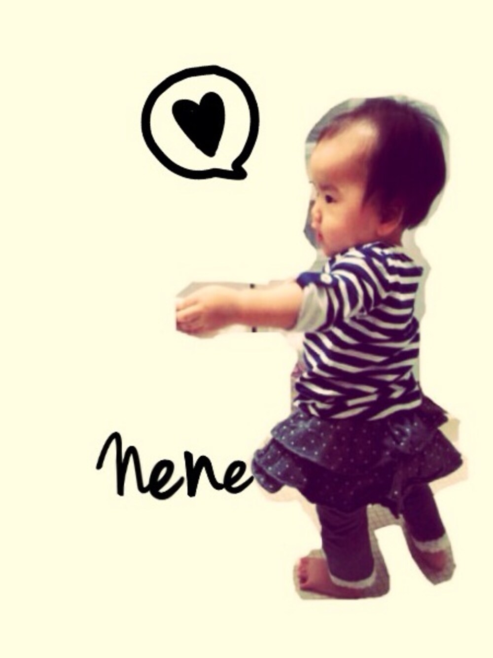 nene＊さんの「ボーダーカットソー（babyGAP）」を使ったコーディネートの1枚目の写真