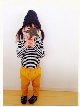 「babyGAP（babyGAP）のアイテム（シューズ）」を使った、minimiuさん（キッズ・100cm）の秋コーディネート