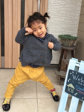 「babyGAP（babyGAP）のアイテム（シューズ）」を使った、minimiuさん（キッズ・100cm）の秋コーディネート