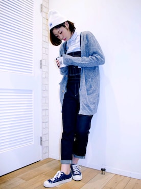 「BACKNUMBER」｜「アイテム（サロペット/オーバーオール）」を使った、エミィさん（レディース・174cm）の春コーディネート