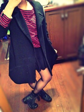 「バレンタインデートスタイル」｜「アイテム（その他アウター）」を使った、sry  × im△さん（レディース・158cm）の冬コーディネート