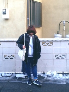 「Ray BEAMS（レイビームス）のRay BEAMS / レースシアー ギャザースカート（スカート）」を使った、sry  × im△さん（レディース・157cm）の冬コーディネート