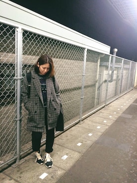 「YECCA VECCA（イェッカヴェッカ）のアイテム（ステンカラーコート）」を使った、sry  × im△さん（レディース・157cm）の冬コーディネート