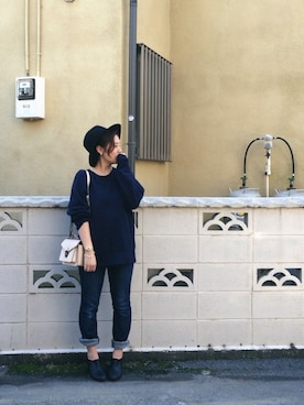 「ツバ広ハット」｜「アイテム（ブーティ）」を使った、sry  × im△さん（レディース・157cm）の秋コーディネート