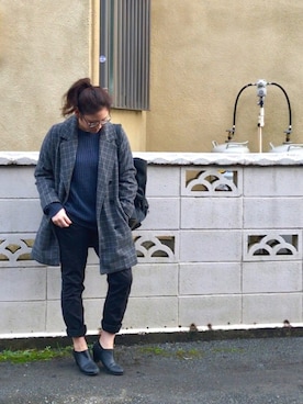 「YECCA VECCA（イェッカヴェッカ）のアイテム（ステンカラーコート）」を使った、sry  × im△さん（レディース・157cm）の冬コーディネート