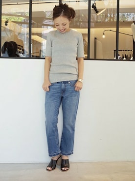 「FRAME DENIM（フレームデニム）のアイテム」を使った、MIYOさん（レディース・158cm）の春コーディネート